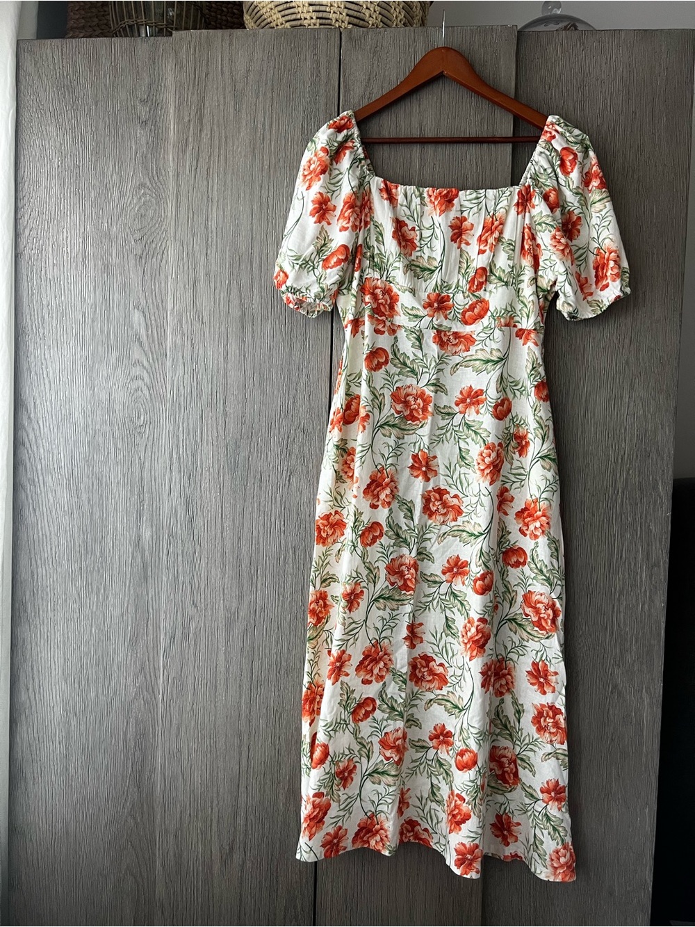Joie linen side slit dress